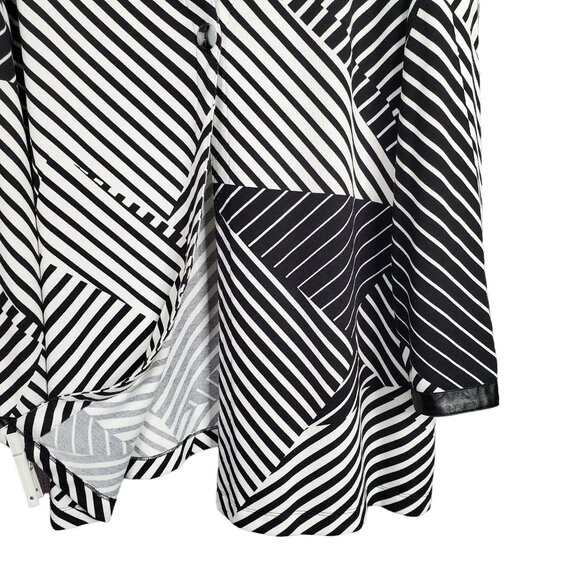 Chicos Easywear 3 Sz XL Cardigan Light Knit Single Button V-neck Art Deco Stripe - Picture 11 of 12